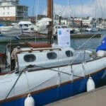 Nameboards detailing each boat’s history