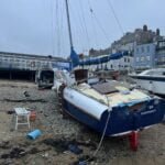Folkestone's drying harbour - good for Atalanta repairs!