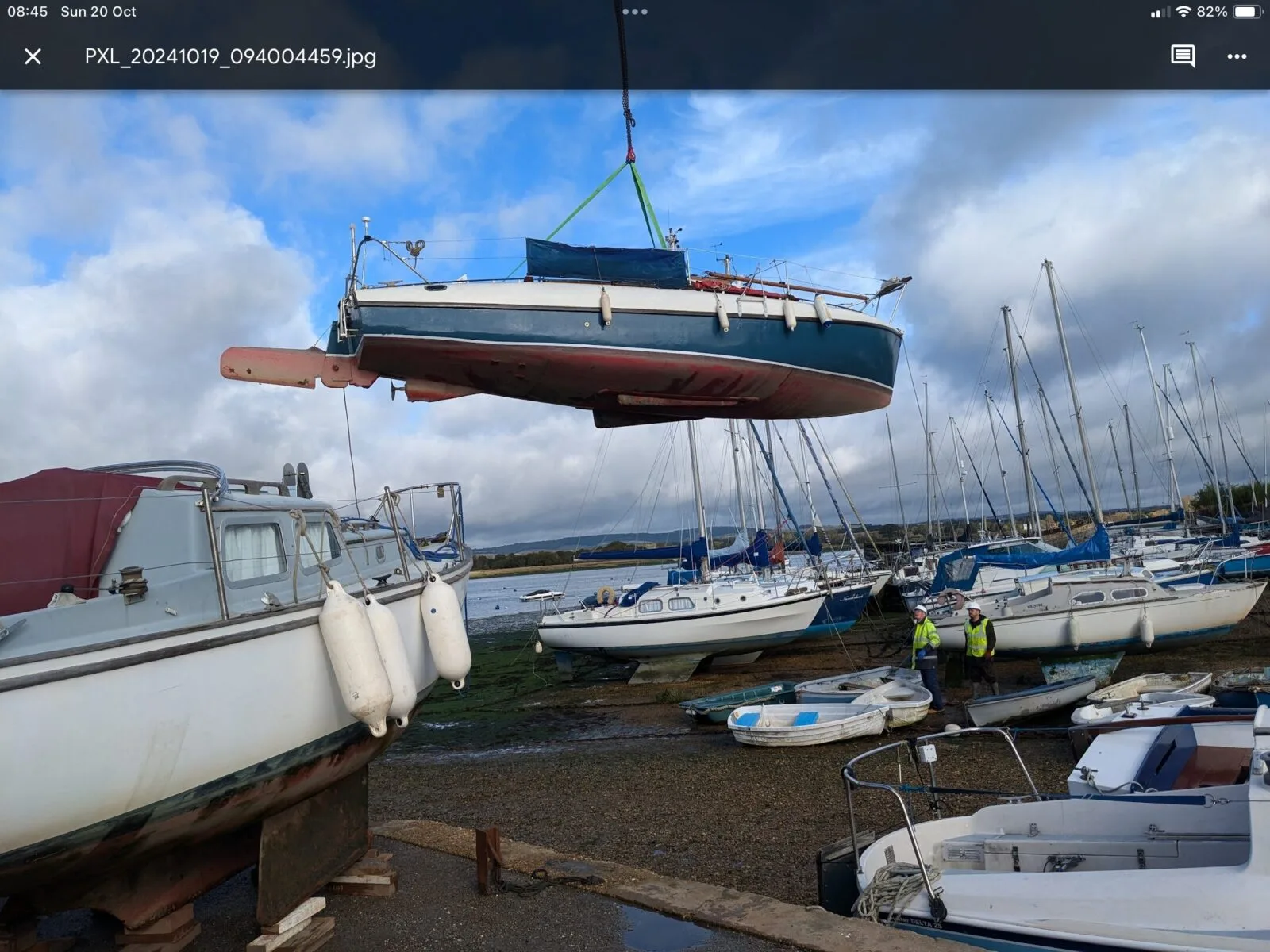 End of season lift out at Dell Quay