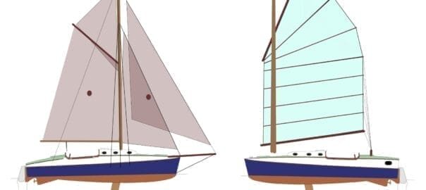 Atalanta alternate rigs - gaff and junk