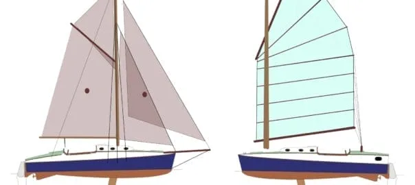 Atalanta alternate rigs - gaff and junk