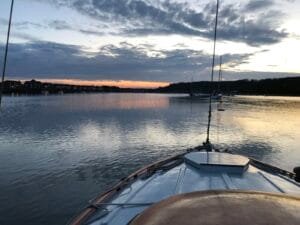 Off the Upnor shore on the way to the AOA 2025 Social at Chatham Dockyard