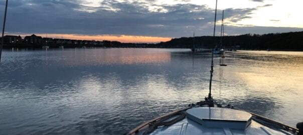 Off the Upnor shore on the way to the AOA 2025 Social at Chatham Dockyard